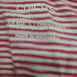 Red stripe Chico's Tee
